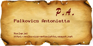 Palkovics Antonietta névjegykártya