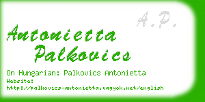 antonietta palkovics business card